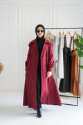 French lady Burgundy coat