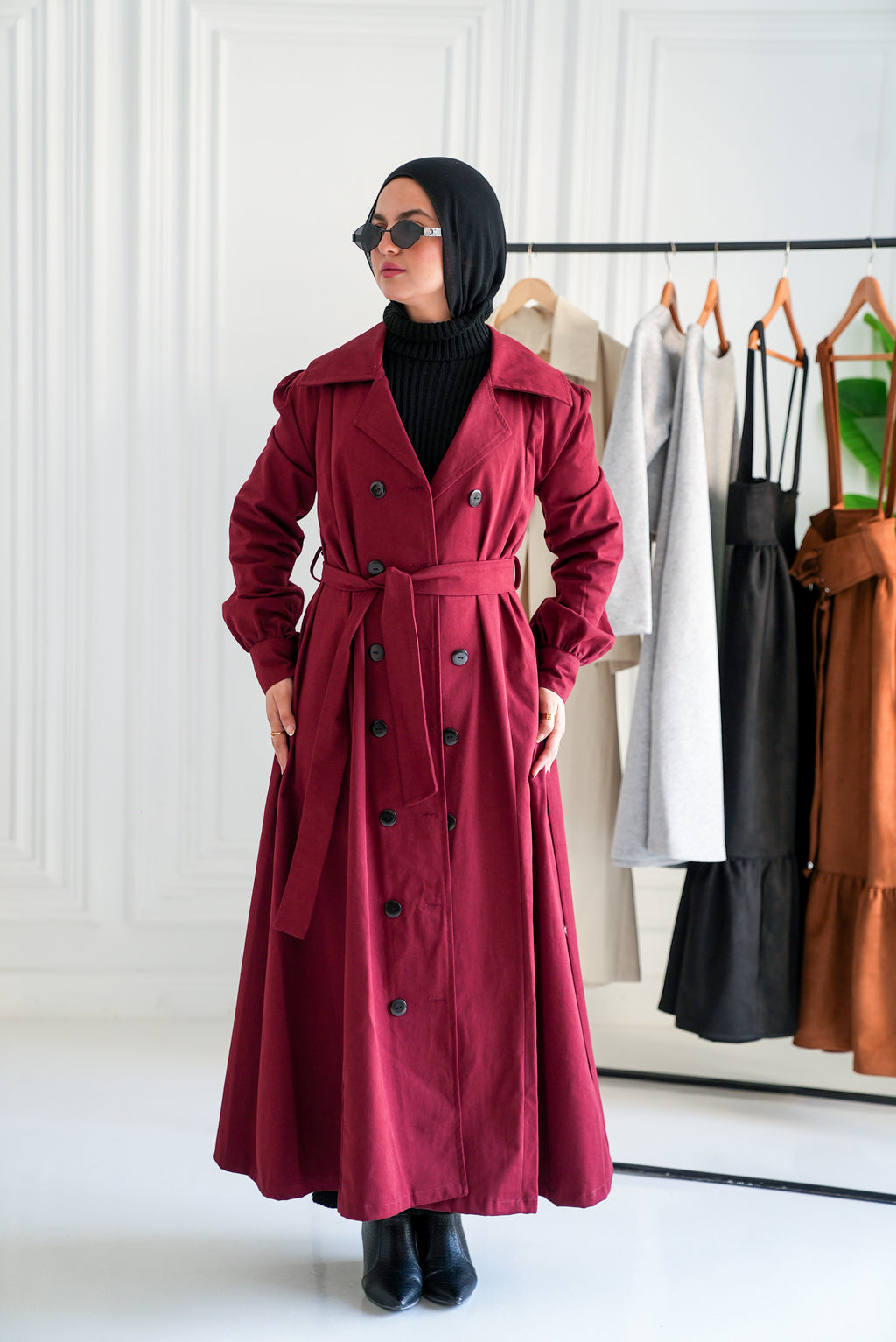 Burgundy - French lady coat