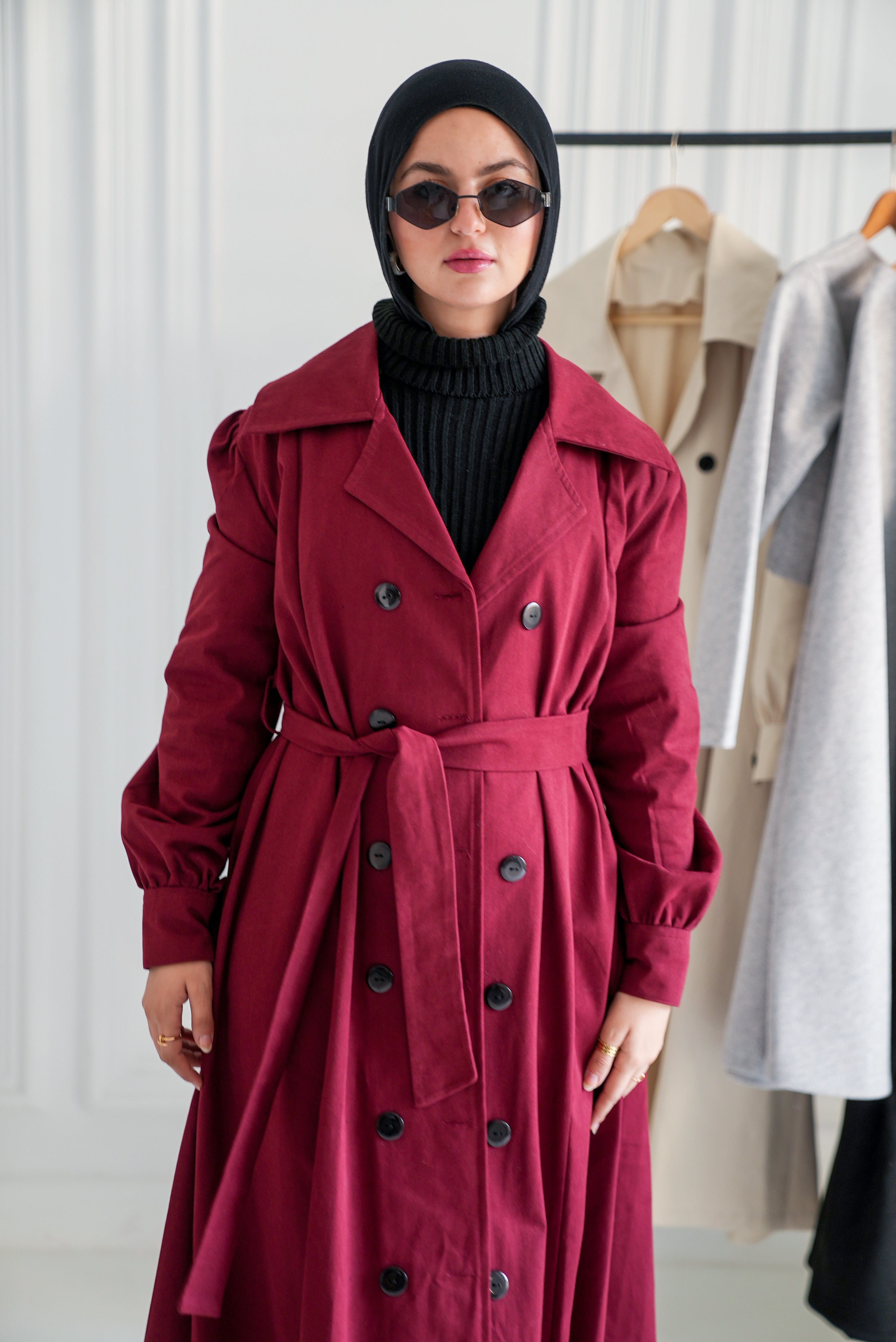 Burgundy - French lady coat